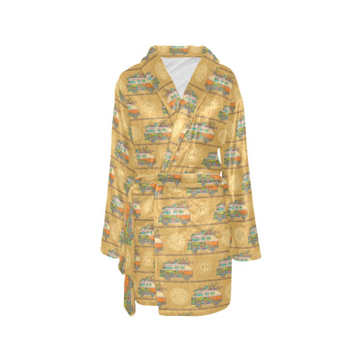 Hippie Van Print Design LKS304 Women's Fleece Robe