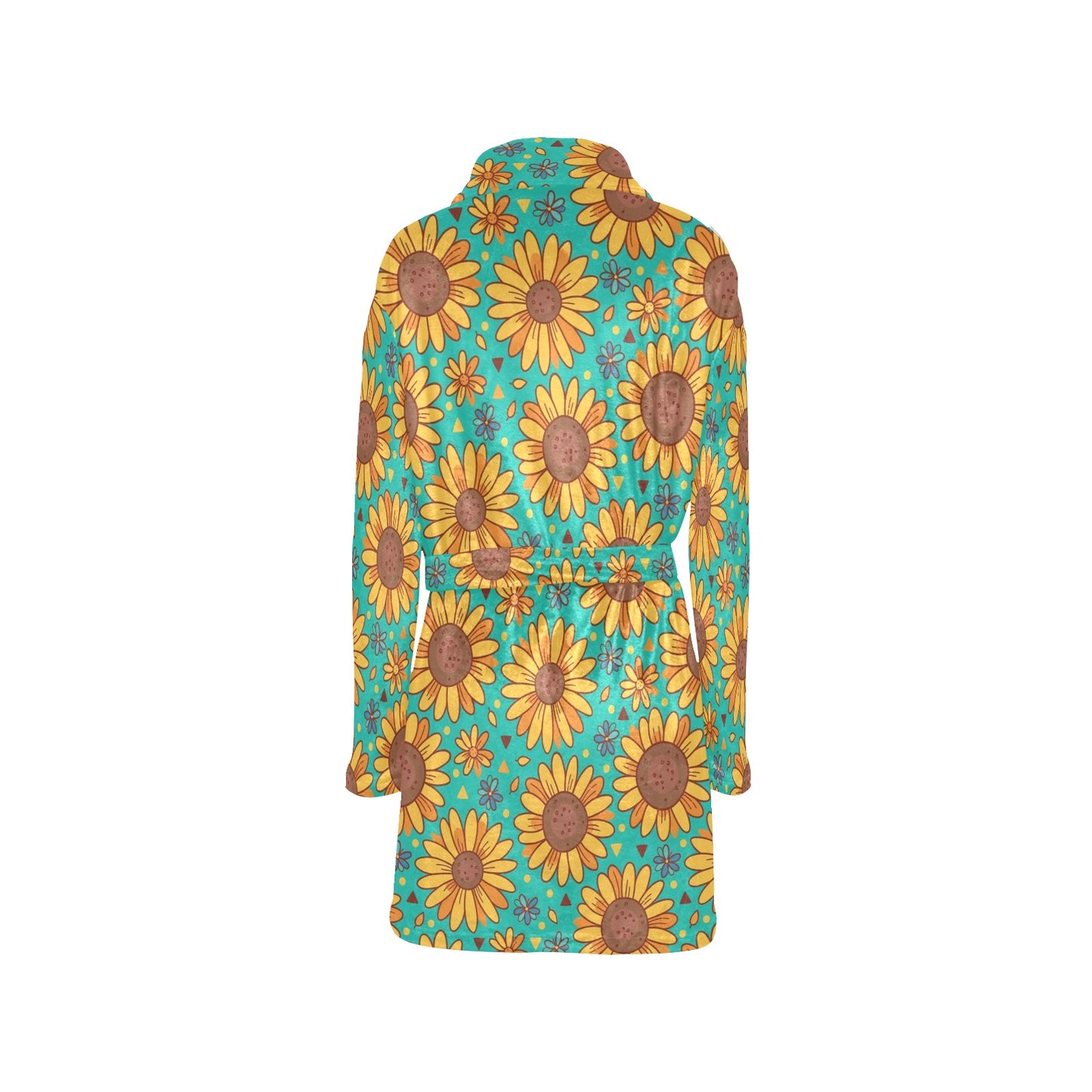 Sunflower Pattern Print Design SF013 Women's Fleece Robe