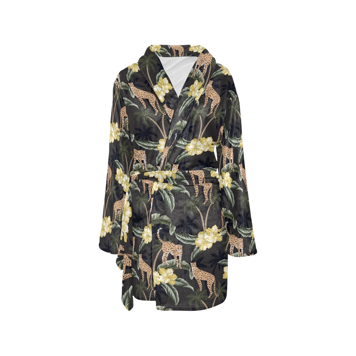 Cheetah Pattern Print Design 04 Women's Fleece Robe