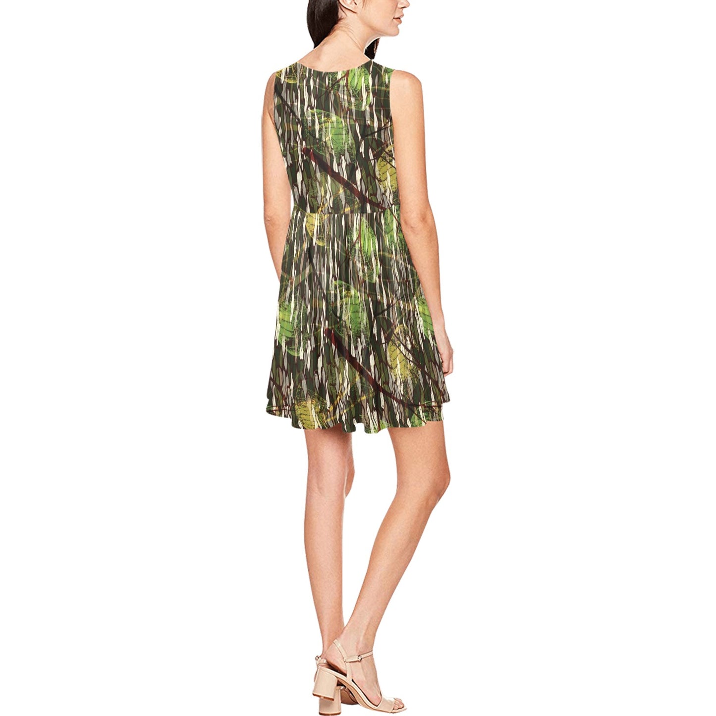 Camouflage Realtree Pattern Print Design 02 Sleeveless Dress