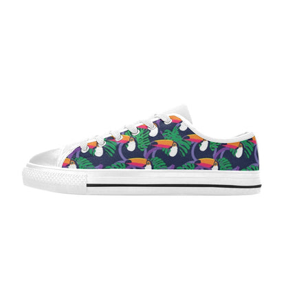 Toucan Print Design LKS302 Women's White Low Top Shoes