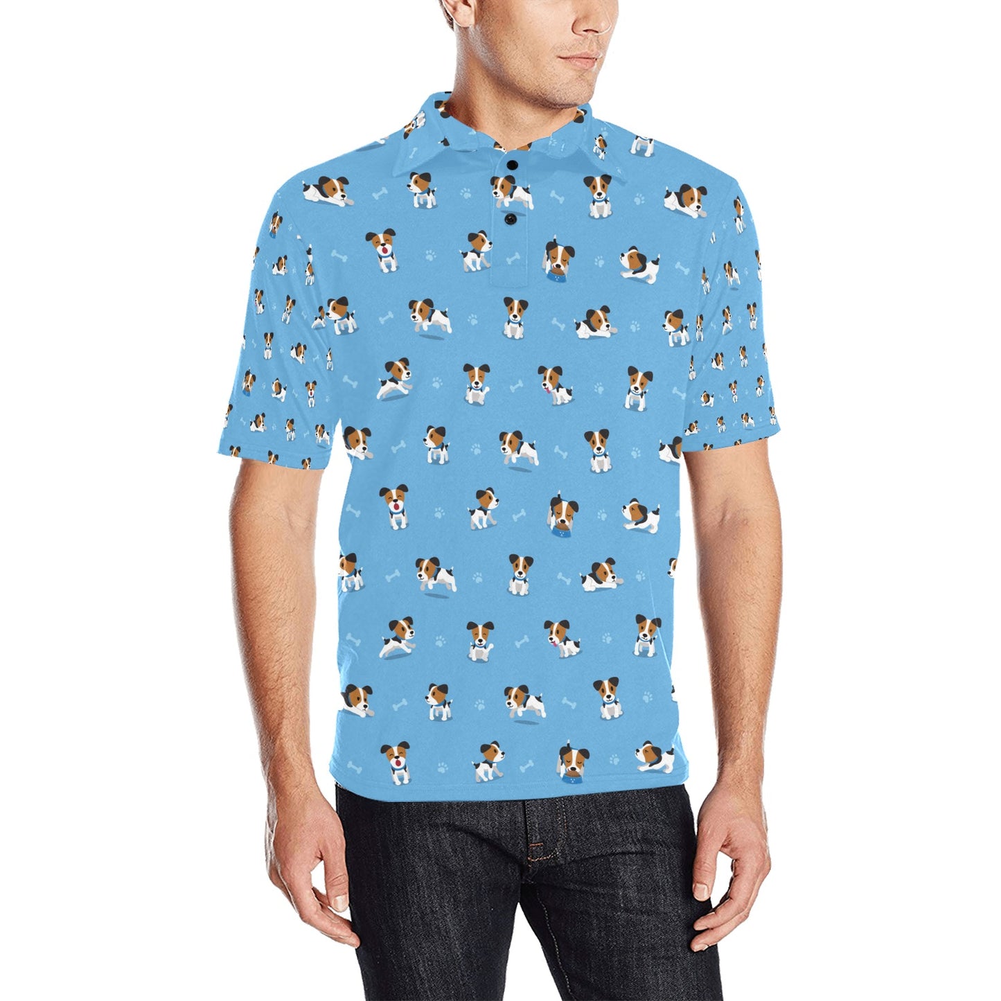 Russell Terriers Print Design LKS3010 Men Polo Shirt