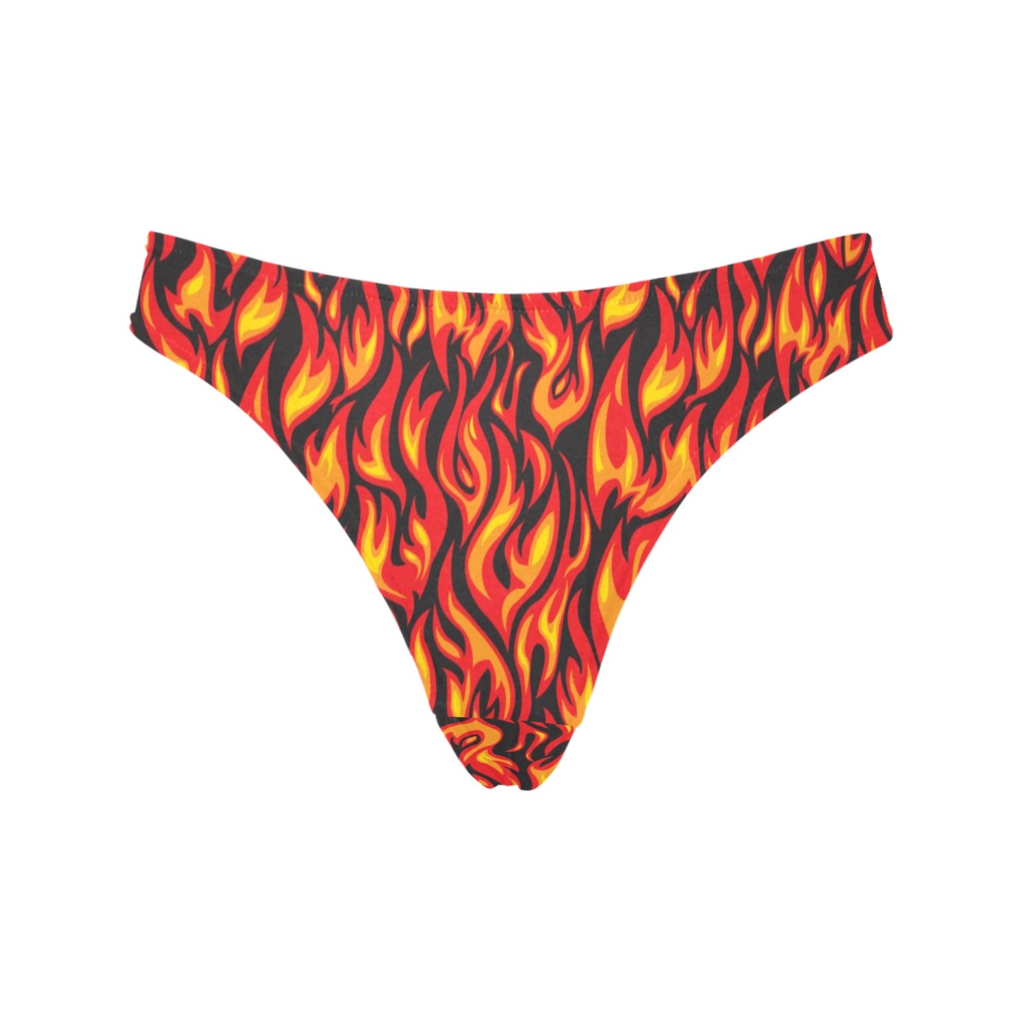 Flame Fire Print Pattern Women's Thongs