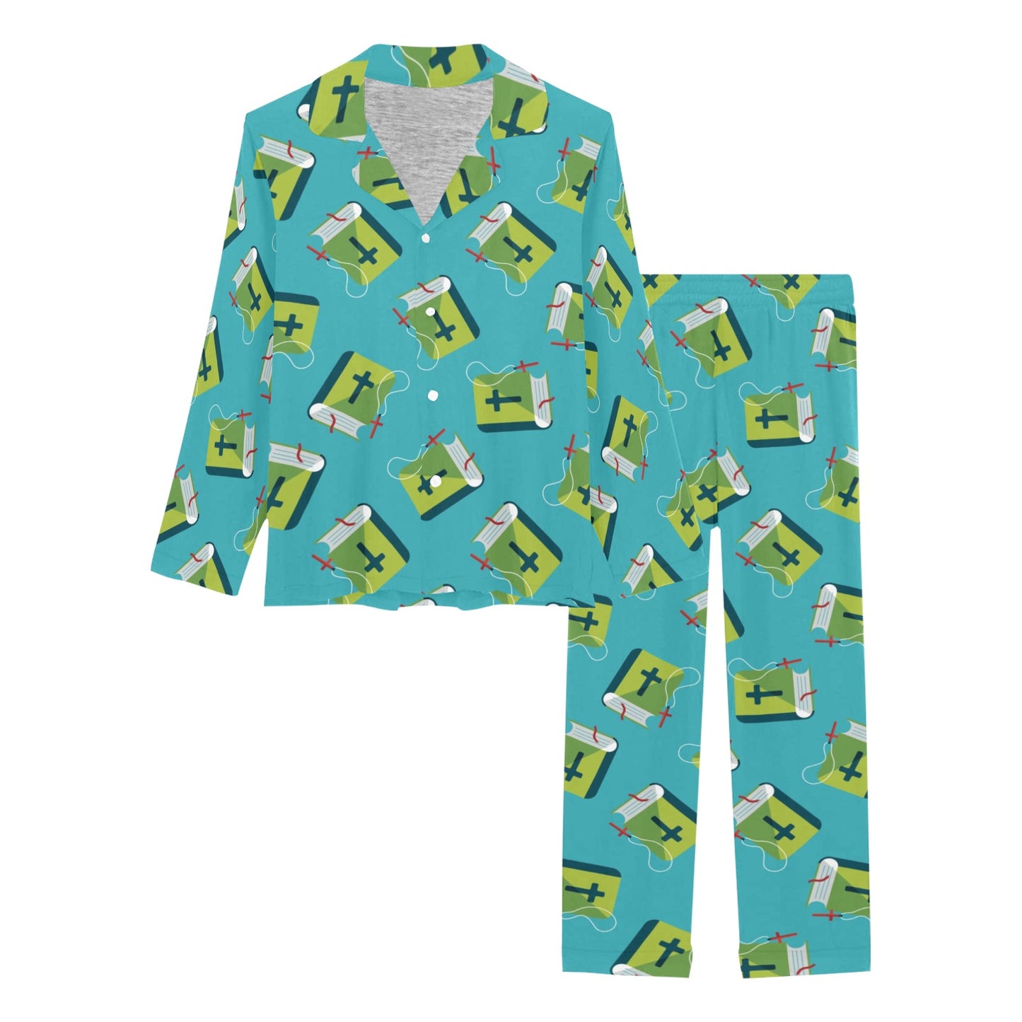 Bible Pattern Print Design 01 Women's Long Pajama Set