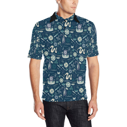 Vikings Print Design LKS305 Men Polo Shirt