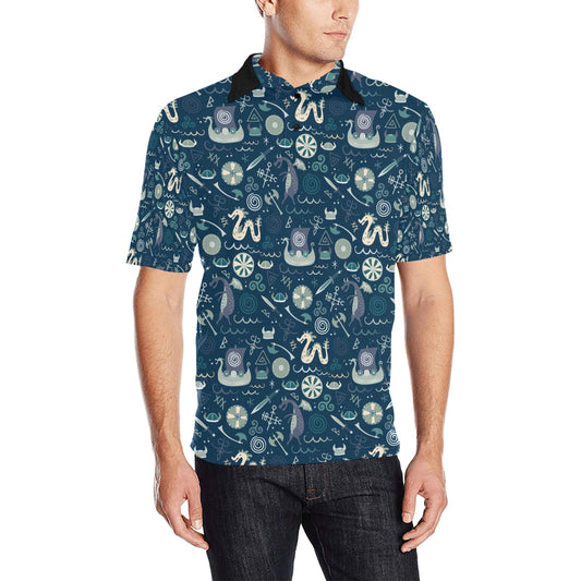 Vikings Print Design LKS305 Men Polo Shirt