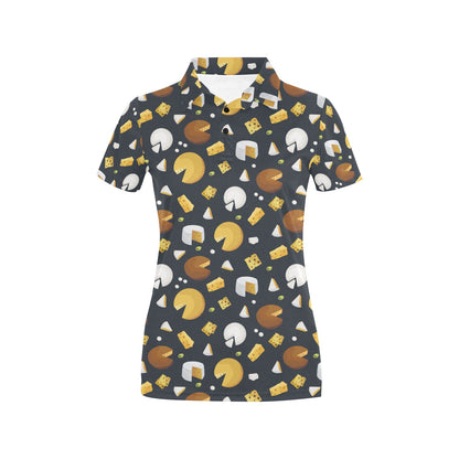 Cheese Pattern Print Design 03 Women's Polo Shirt