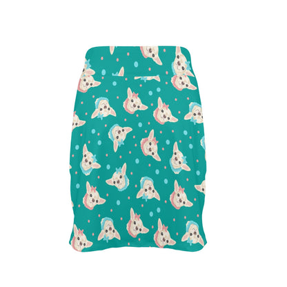Chihuahua Polka Dot Pattern 17" Golf & Pickleball Skort with Pockets