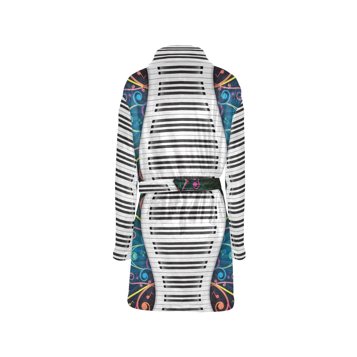 Piano Pattern Print Design 01 Women's Fleece Robe