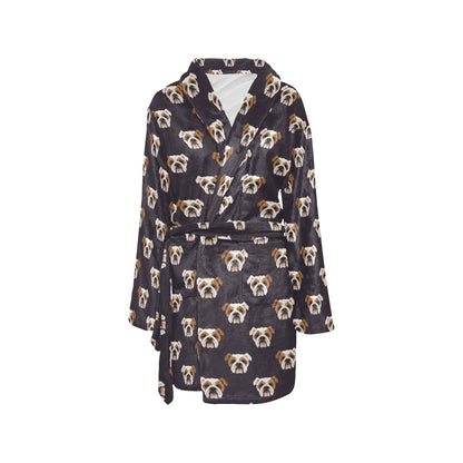 Bulldogs Pattern Print Design 03 Women's Fleece Robe