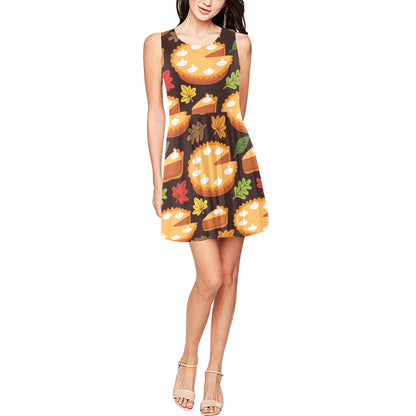 Pie Pattern Print Design A03 Sleeveless Dress