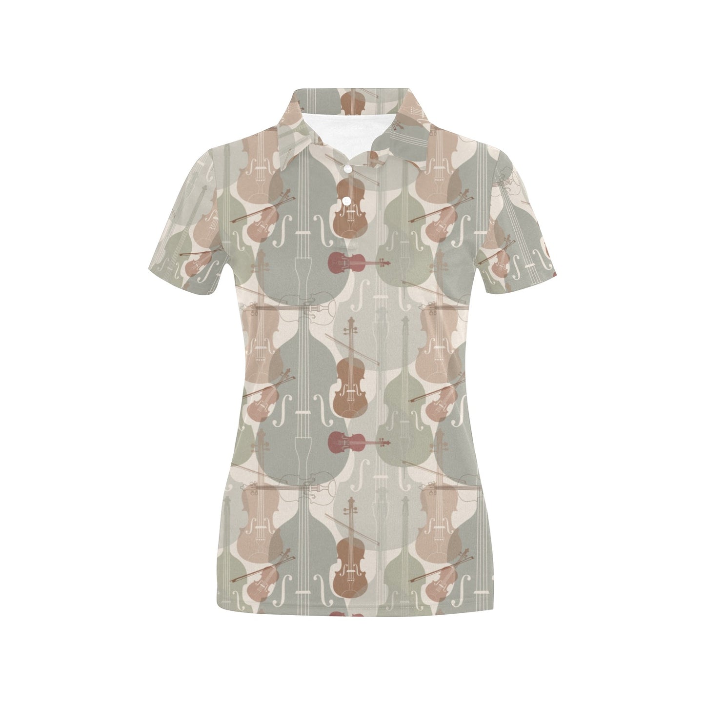 Violin Pattern Print Design 01 Women's Polo Shirt