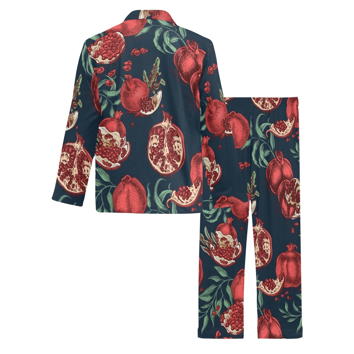Pomegranate Pattern Print Design PG04 Men's Long Pajama Set