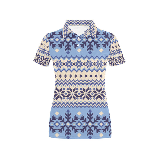 Nordic Pattern Print Design A03 Women's Polo Shirt