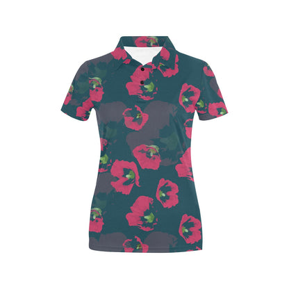 Morning Glory Pattern Print Design 01 Women's Polo Shirt