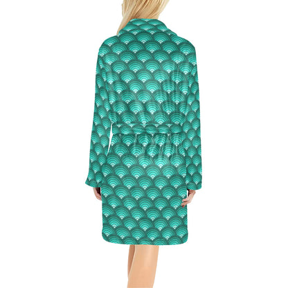 Scales Pattern Print Design 01 Women's Fleece Robe