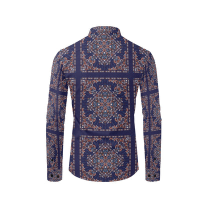 Bandana Print Design LKS3012 Men's Long Sleeve Dress Shirt