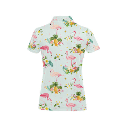 Flamingo Sweet Pattern Women's Polo Shirt