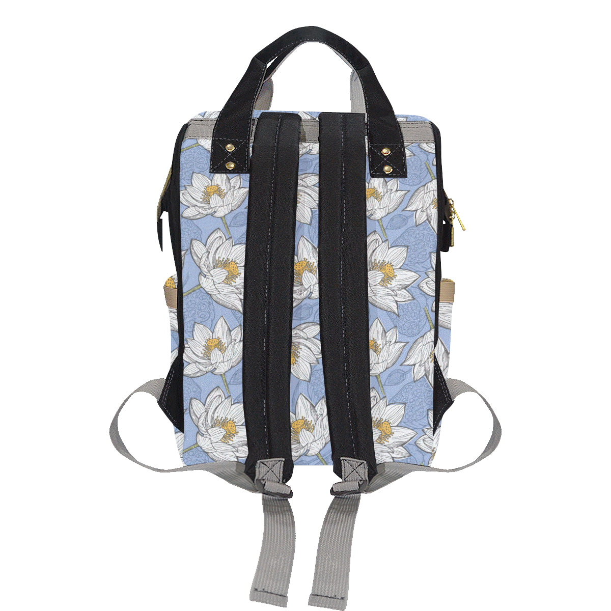 Lotus Pattern Print Design 04 Diaper Bag Backpack