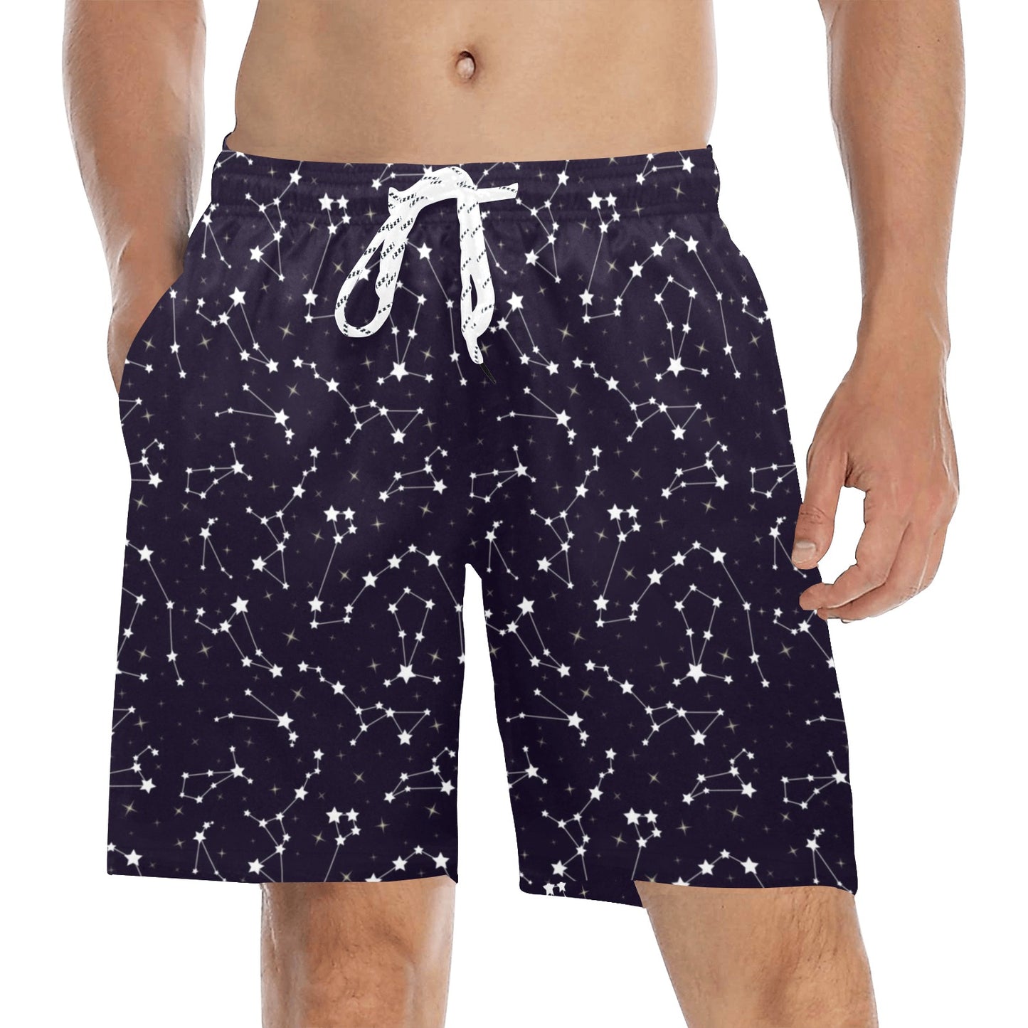 Zodiac Star Pattern Design Print Men's Swim Trunks Beach Shorts
