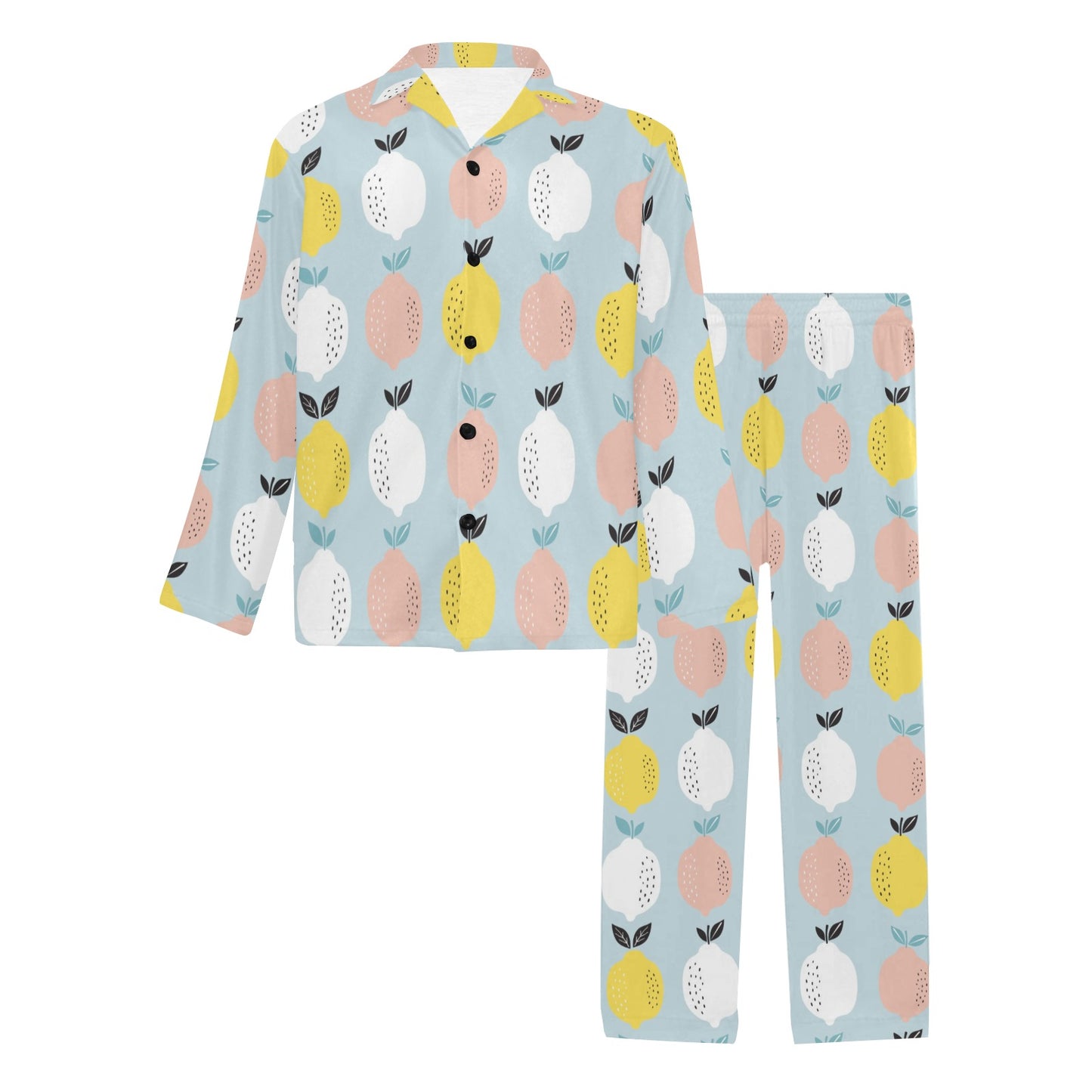 Citrus  Pattern Print Design 03 Men's Long Pajama Set