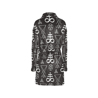 Pentagram Pattern Print Design A04 Women's Fleece Robe