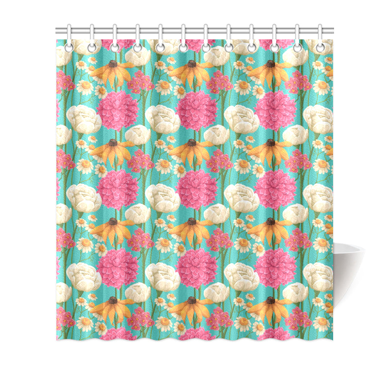 Summer Floral Pattern Print Design SF07 Shower Curtain