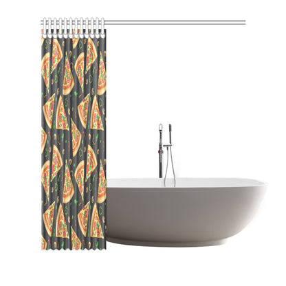 Pizza Pattern Print Design A02 Shower Curtain