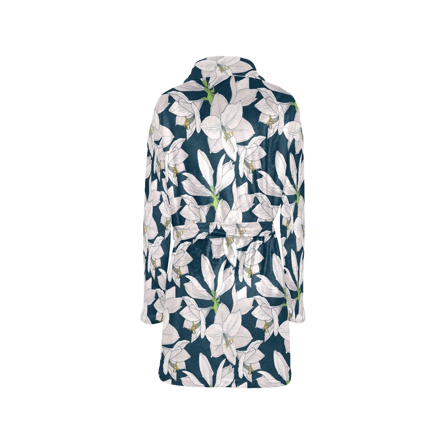 Amaryllis Pattern Print Design 01 Women's Fleece Robe