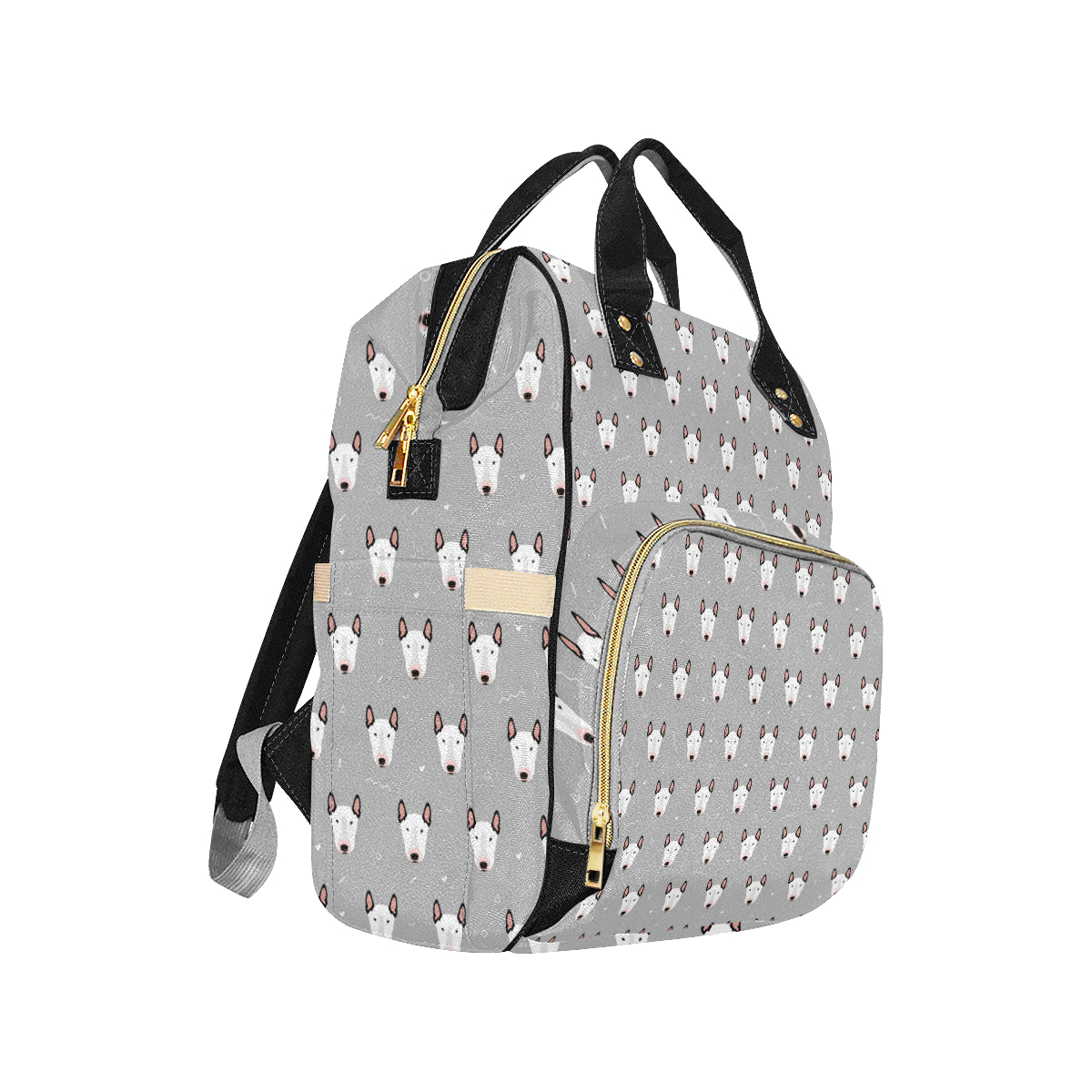 Bull Terrier Head Print Pattern Diaper Bag Backpack