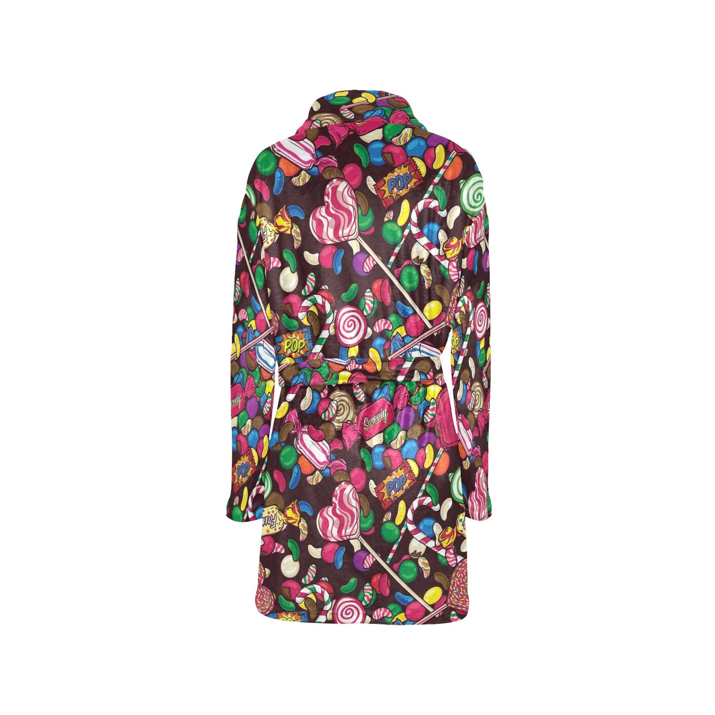 Candy Pattern Print Design CA02 Women's Fleece Robe
