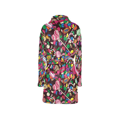 Candy Pattern Print Design CA02 Women's Fleece Robe