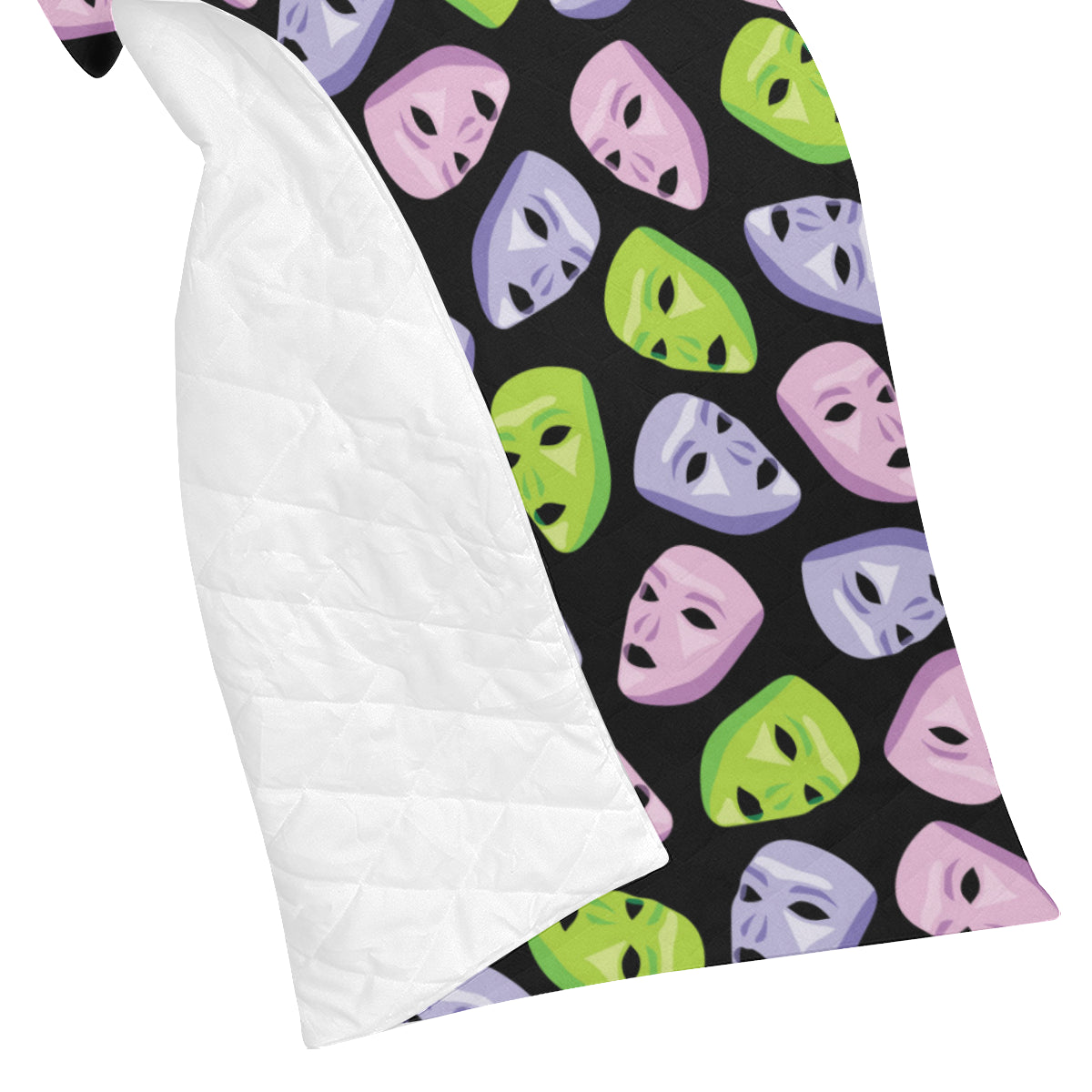 Acting Mask Pattern Print Design 04 Premium Quilt