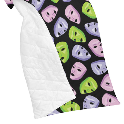Acting Mask Pattern Print Design 04 Premium Quilt