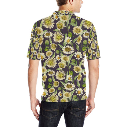 Daisy Vintage Print Pattern Men Polo Shirt
