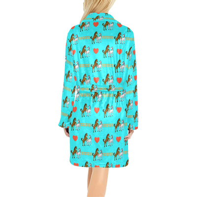 Horse Couple Love Print Design LKS309 Women's Fleece Robe