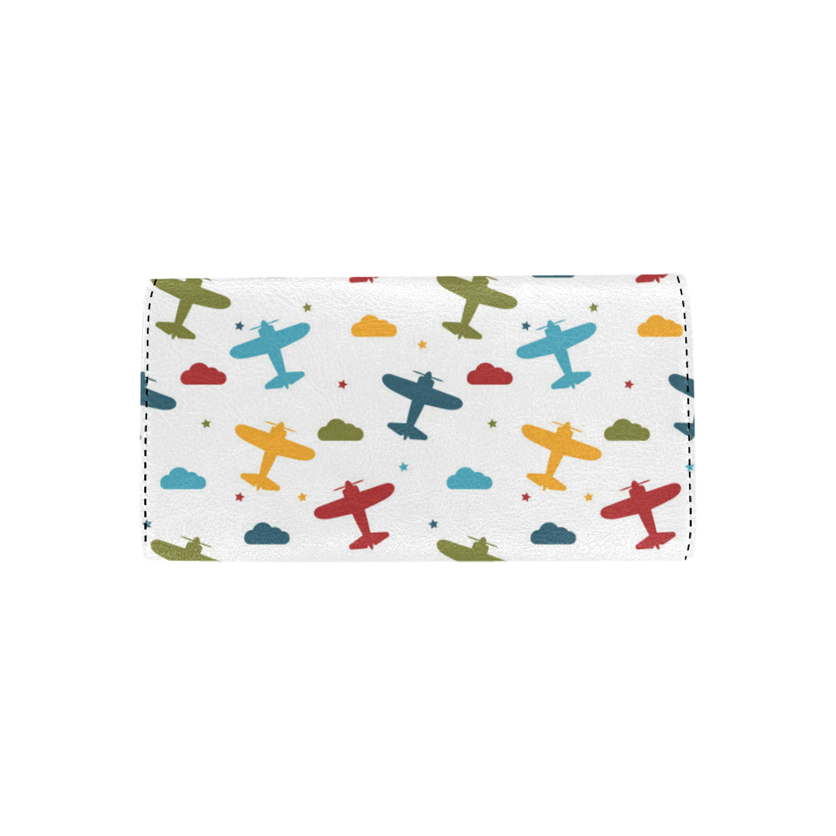 Airplane Pattern Print Design 06 Women's Trifold Wallet
