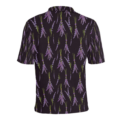 Lavender Pattern Print Design LV05 Men Polo Shirt