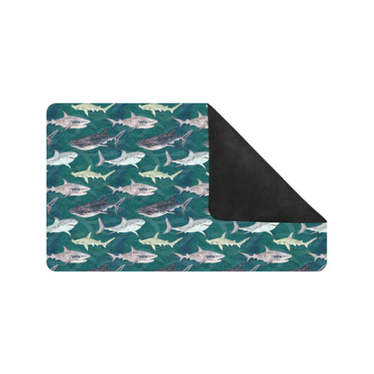 Shark Style Print Rubber Doormat