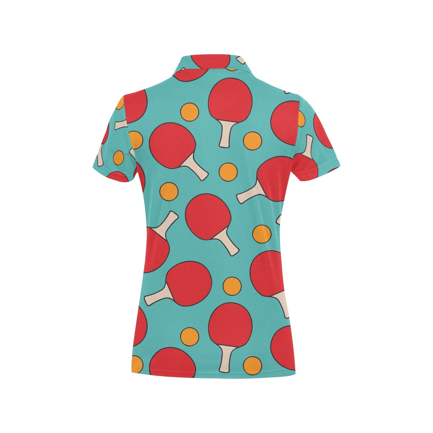 Ping Pong Pattern Print Design A01 Women's Polo Shirt