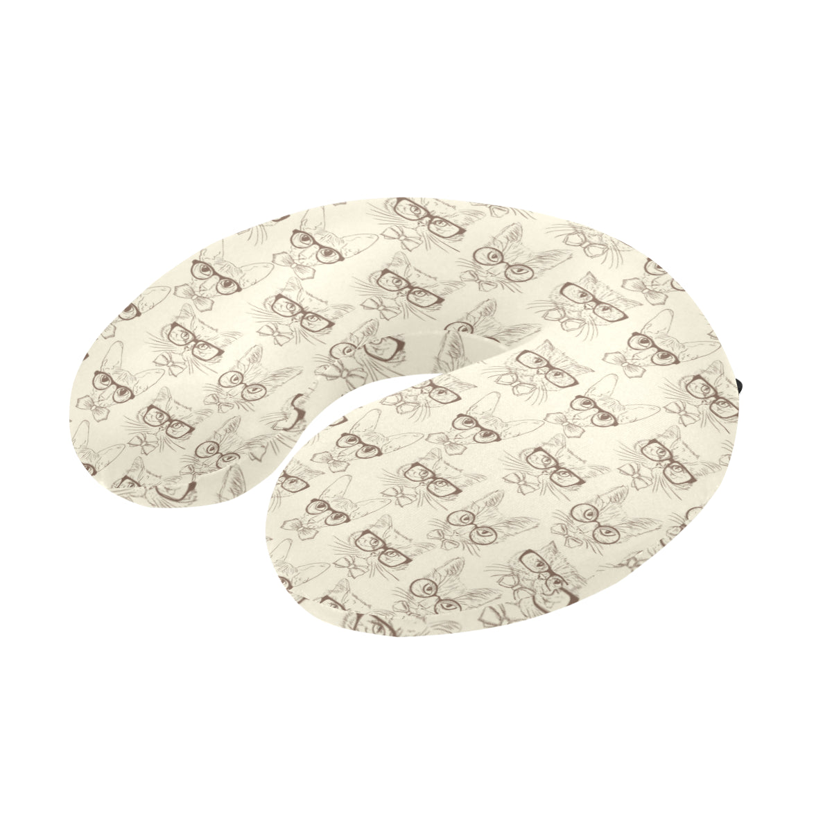 Cat Pattern Print Design 02 U-Shaped Travel Neck Pillow