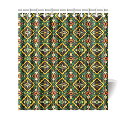Kente Green Design African Print Shower Curtain