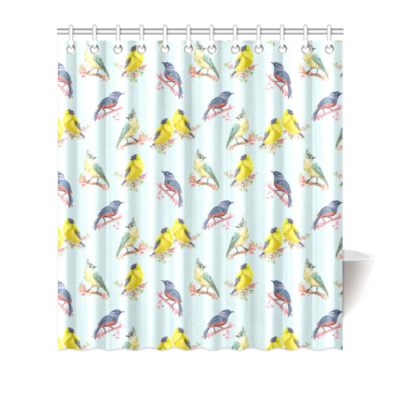 Bird Sweet Themed Print Pattern Shower Curtain