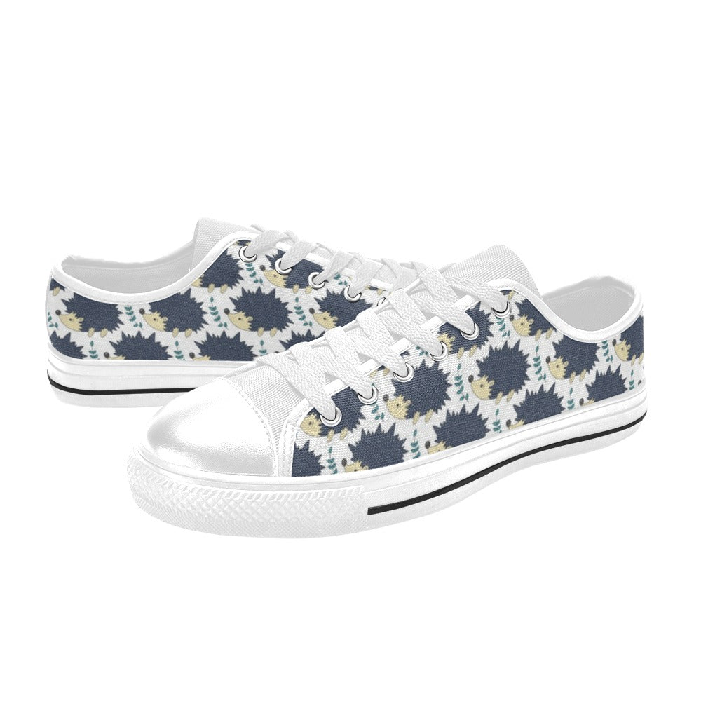 Hedgehog Print Design LKS401 Women's White Low Top Shoes