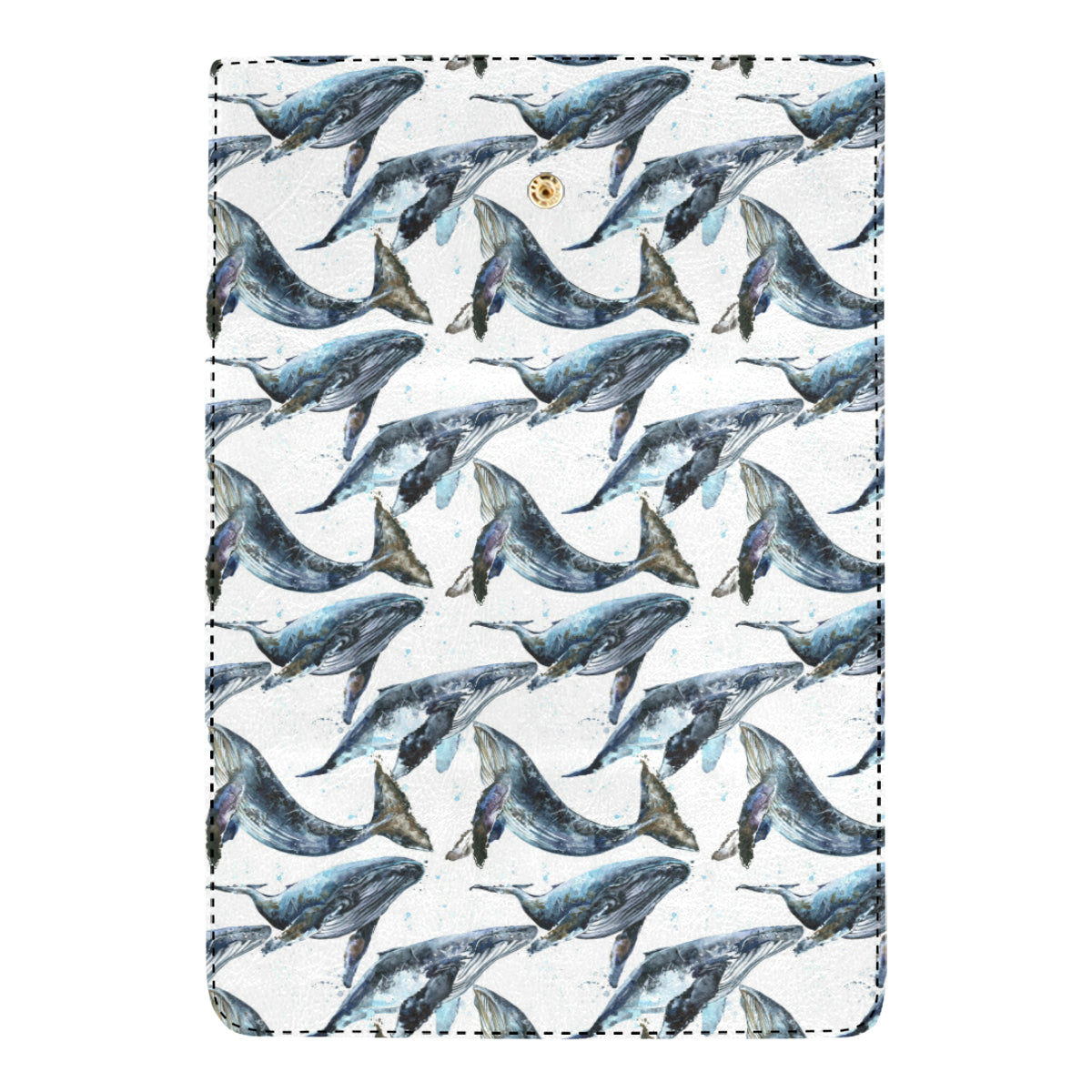 Blue Whale Pattern Print Design 03 Women's Trifold Wallet