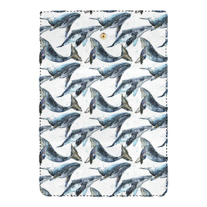 Blue Whale Pattern Print Design 03 Women's Trifold Wallet