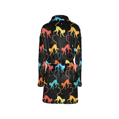 Monkey Pattern Print Design 01 Women's Fleece Robe