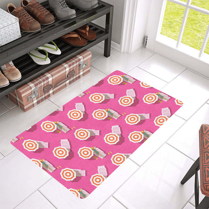 Beach Top View Umbrella Theme Rubber Doormat