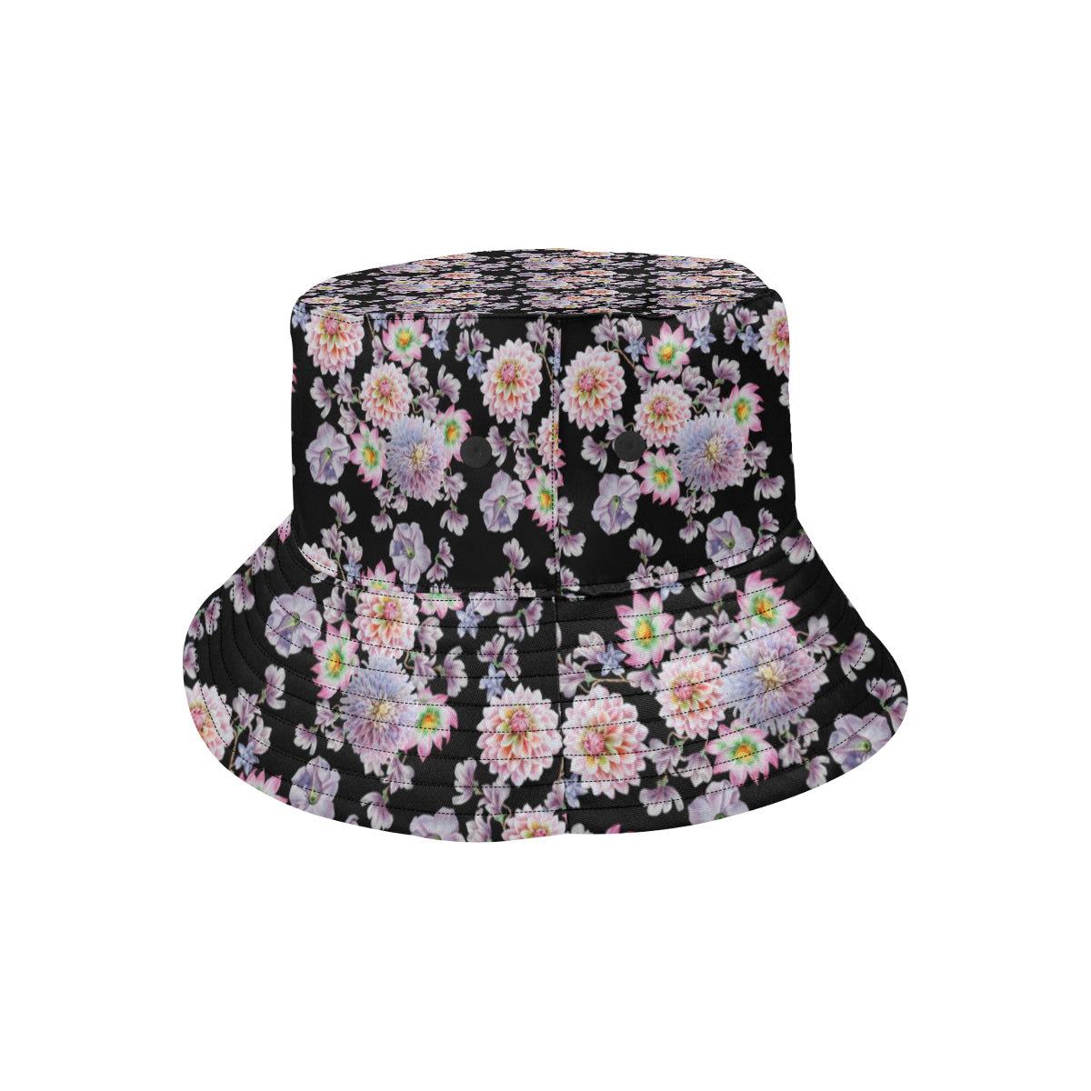 Dahlia Pattern Print Design DH012 Unisex Bucket Hat