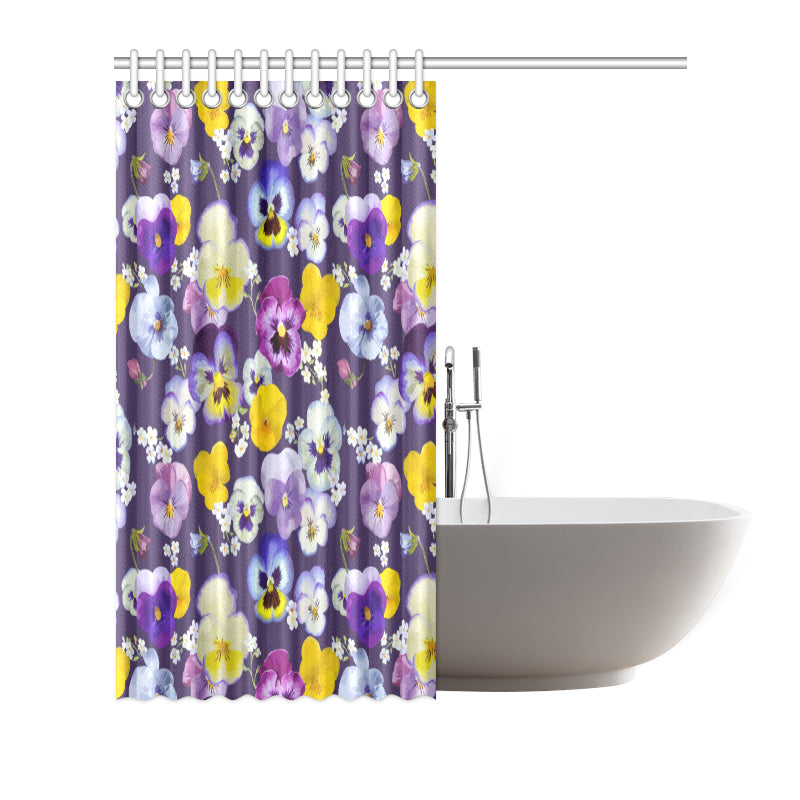 Pansy Pattern Print Design PS02 Shower Curtain